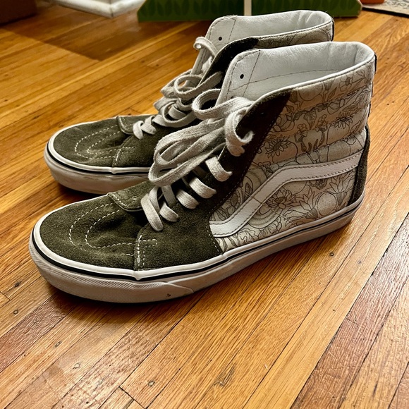 Women’s Vans Green Floral High Tops - size 9 - Picture 8 of 8